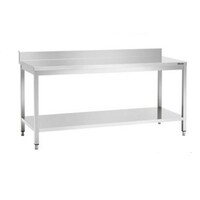 Table De Travail Inox + Plateau Renforcé - Hauteur 850-900mm - 1400(L)x700(P)mm