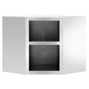 Bartscher Armoire Murale Suspendue Coin Inox - Sans Porte - 700x700x660(h)mm