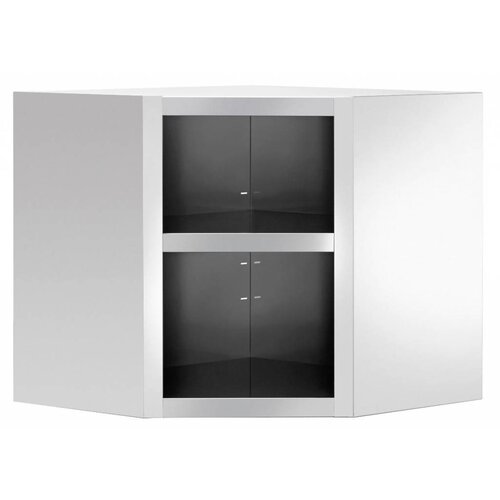 Bartscher Armoire Murale Suspendue Coin Inox - Sans Porte - 700x700x660(h)mm