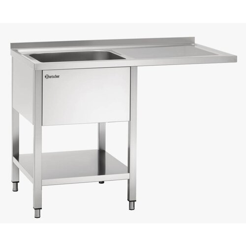 Bartscher Table de Prélavage Inox Poli LUXE - 1 Bac - Avec Passage Lave-Vaisselle à Droite - 1200x700x850-900(h)mm