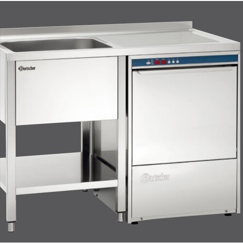 Bartscher Table de Prélavage Inox Poli LUXE - 1 Bac - Avec Passage Lave-Vaisselle à Droite - 1200x700x850-900(h)mm