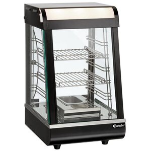 Bartscher Vitrine Chauffante Inox | 2 Grills | Porte Coulissante | Éclairage LED | 380x465x658(h)mm