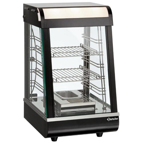 Bartscher Vitrine Chauffante Inox | 2 Grills | Porte Coulissante | Éclairage LED | 380x465x658(h)mm