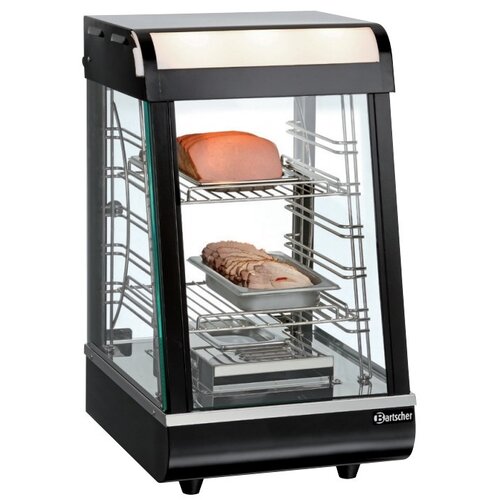 Bartscher Vitrine Chauffante Inox | 2 Grills | Porte Coulissante | Éclairage LED | 380x465x658(h)mm