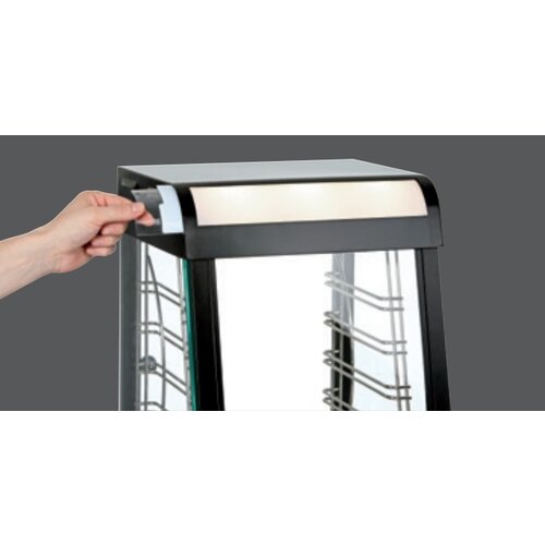 Bartscher Vitrine Chauffante Inox | 2 Grills | Porte Coulissante | Éclairage LED | 380x465x658(h)mm