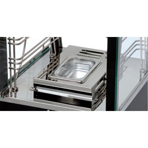 Bartscher Vitrine Chauffante Inox | 2 Grills | Porte Coulissante | Éclairage LED | 380x465x658(h)mm