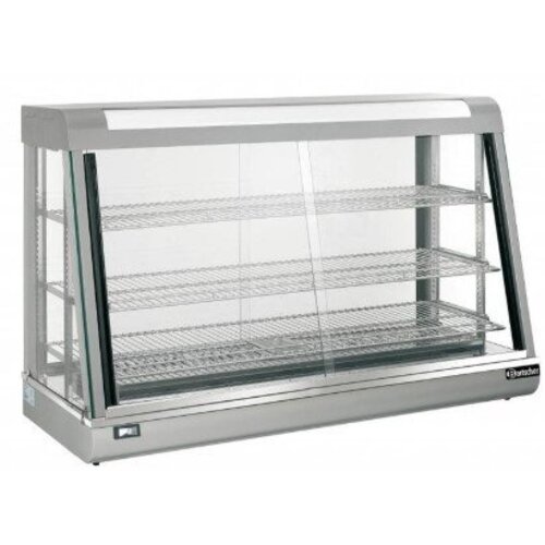 Bartscher Vitrine Chauffante Inox | 3 Grills | Portes Coulissantes | 373 Litres | 1200x480x810(h)mm