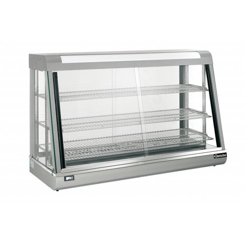 Bartscher Vitrine Chauffante Inox | 3 Grills | Portes Coulissantes | 373 Litres | 1200x480x810(h)mm