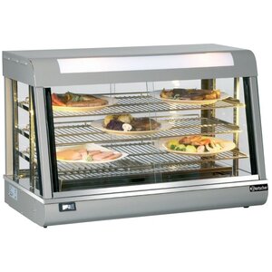 Bartscher Vitrine Chauffante Inox | 3 Grills | Portes Coulissantes | Éclairage LED | 900x4801x590(h)mm
