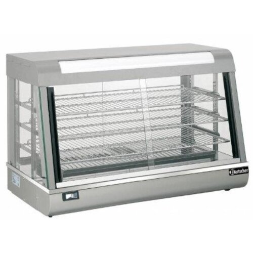 Bartscher Vitrine Chauffante Inox | 3 Grills | Portes Coulissantes | Éclairage LED | 900x4801x590(h)mm