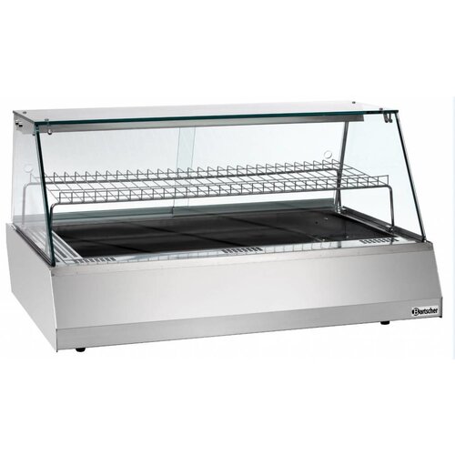 Bartscher Vitrine Chauffante Inox GN3/1 + Grill - 2 Portes Coulissantes - 1080x775x600(h)mm