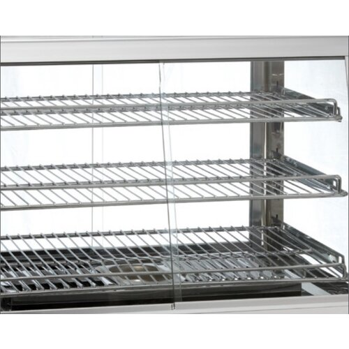 Bartscher Vitrine Chauffante Inox | 3 Grills | Portes Coulissantes  | Éclairage LED | 695x595x685(h)mm