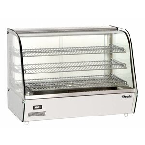 Bartscher Vitrine Chauffante Inox | 3 Grills | Portes Coulissantes | Éclairage LED | 860x570x670(h)mm
