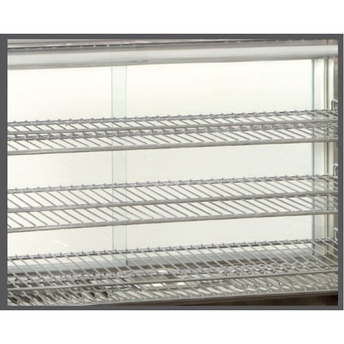 Bartscher Vitrine Chauffante Inox | 3 Grills | Portes Coulissantes | Éclairage LED | 860x570x670(h)mm