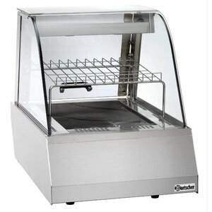 Bartscher Vitrine Chauffante Inox + Grill - Verre Bombé - GN1/1 - 478x775x600mm
