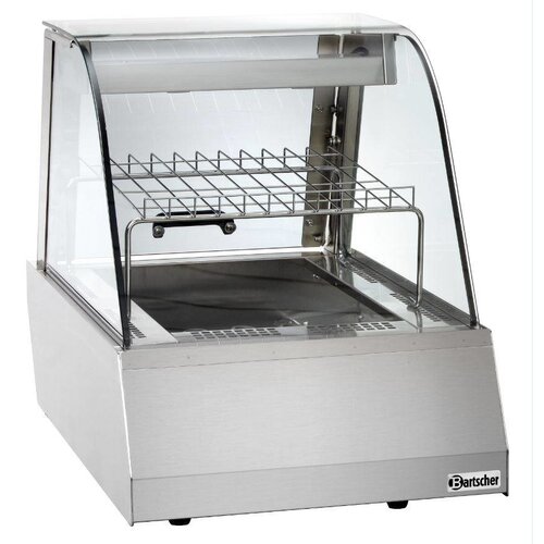 Bartscher Vitrine Chauffante Inox + Grill - Verre Bombé - GN1/1 - 478x775x600mm Bartscher Vitrine Chauffante Inox + Grill - Verre Bombé - GN1/1 - 478x775x600mm