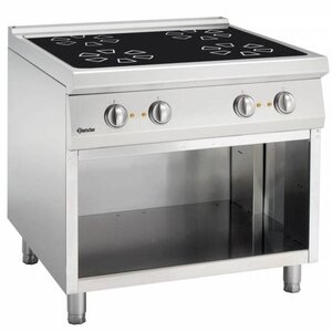 Bartscher Fourneau Vitrocéramique - Sur Armoire ouverte - 4 Zones Radiantes - 450x900x850-900(h)mm