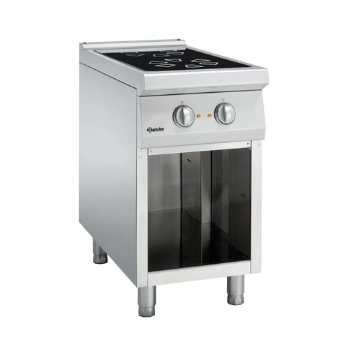 Bartscher Fourneau Vitrocéramique - Sur Armoire ouverte - 2 Zones Radiantes - 450x900x850-900(h)mm