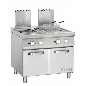 Bartscher Friteuse à Gaz Inox - Série 900 - 2x 20 Litres - 36kW - 900x900x850-900(h)mm