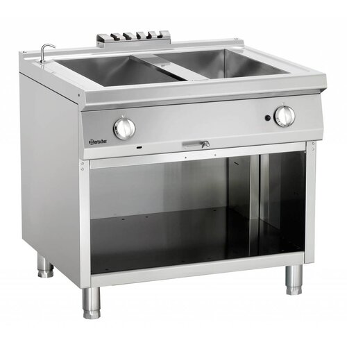 Bartscher Bain Marie Gaz Inox - Sur Armoire Ouverte - Série 900 - 900x900x850-900(h)mm Bartscher Bain Marie Gaz Inox - Sur Armoire Ouverte - Série 900 - 900x900x850-900(h)mm