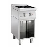 Fourneau Vitrocéramique Inox - 2 Zones Chauffantes - Sur Armoire Ouverte - 400x700x850-900(h)mm