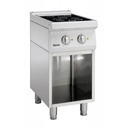 Bartscher Fourneau Vitrocéramique Inox - 2 Zones Chauffantes - Sur Armoire Ouverte - 400x700x850-900(h)mm Bartscher Fourneau Vitrocéramique Inox - 2 Zones Chauffantes - Sur Armoire Ouverte - 400x700x850-900(h)mm