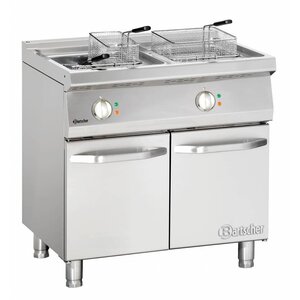 Bartscher Friteuse Électrique Inox - Sur Armoire - 2x 15 Litres - 30kW - 800x700x850-900(h)mm