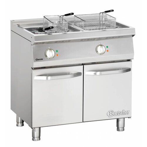 Bartscher Friteuse Électrique Inox - Sur Armoire - 2x 15 Litres - 30kW - 800x700x850-900(h)mm