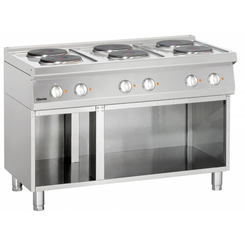 Bartscher Fourneau Électrique Inox - Sur Armoire Ouverte - 6 Plaques De Ø220mm - 1200x700x850-900(h)mm