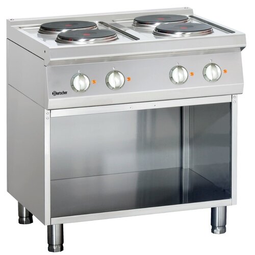 Bartscher Fourneau Électrique Inox - Sur Armoire Ouverte - 4 Plaques De Ø220mm - 800x700x850-900(h)mm
