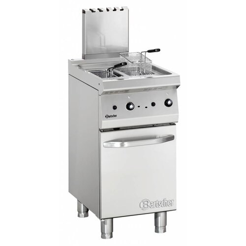 Bartscher Friteuse à Gaz Inox + 2 Paniers - Série 700 - 15 Litres - 11,5kW - 400x700x850-900(h)mm