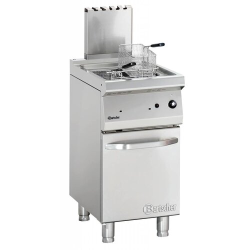 Bartscher Friteuse à Gaz Inox + 2 Paniers - Série 700 - 15 Litres - 15kW - 400x700x850-900(h)mm