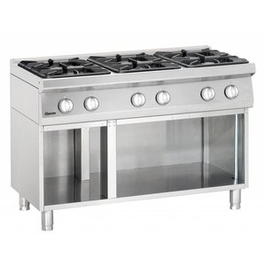 Bartscher Fourneau à Gaz 6 Feux | Sur Armoire Ouverte | Série 700 | 27,3kW Gaz | 1200x700x850-900(h)mm