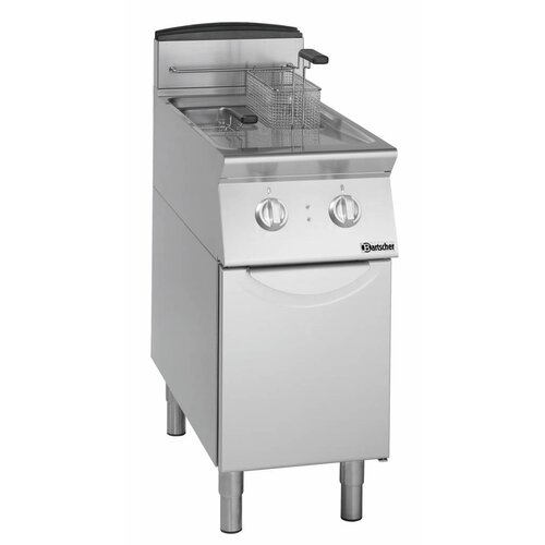 Bartscher Friteuse Électrique Inox Sur Armoire - 2 Cuves De 8 litres - 14kW - 400x700x850(h)mm