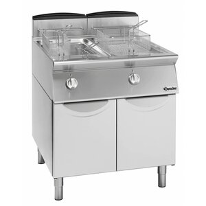 Bartscher Friteuse à Gaz Sur Armoire - 2x 13 Litres - 18,8kW - 600x700x850(h)mm