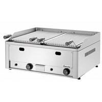 Grill à Pierres De Lave à Gaz Inox - Modèle De Table + Grill - 8kW - 660x570x282(h)mm