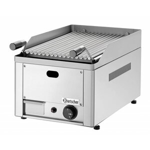 Bartscher Grill à Pierres De Lave à Gaz Inox - Modèle De Table + Grill - 4kW - 330x540x220(h)mm