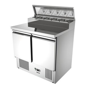 Bartscher Saladette Inox | 2 Portes | Avec 5x GN1/6 | Froid Ventilé | 900x690x1000(h)mm Bartscher Saladette Inox | 2 Portes | Avec 5x GN1/6 | Froid Ventilé | 900x690x1000(h)mm