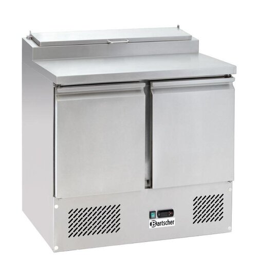 Bartscher Saladette Inox | 2 Portes | Avec 5x GN1/6 | Froid Ventilé | 900x690x1000(h)mm