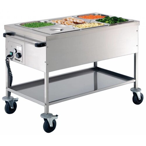Bartscher Chariot Bain-Marie Inox | 3x GN1/1 - 200(p)mm | 650x1200x855(h)mm Bartscher Chariot Bain-Marie Inox | 3x GN1/1 - 200(p)mm | 650x1200x855(h)mm