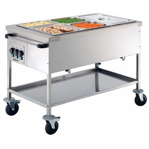 Bartscher Chariot Bain-Marie Inox | 3x GN1/1 - 150(p)mm | 650x1200x855(h)mm Bartscher Chariot Bain-Marie Inox | 3x GN1/1 - 150(p)mm | 650x1200x855(h)mm