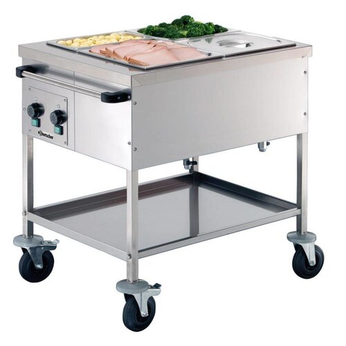 Bartscher Chariot Bain-Marie Inox | 2x GN1/1 - 150(p)mm | 650x820x855(h)mm Bartscher Chariot Bain-Marie Inox | 2x GN1/1 - 150(p)mm | 650x820x855(h)mm
