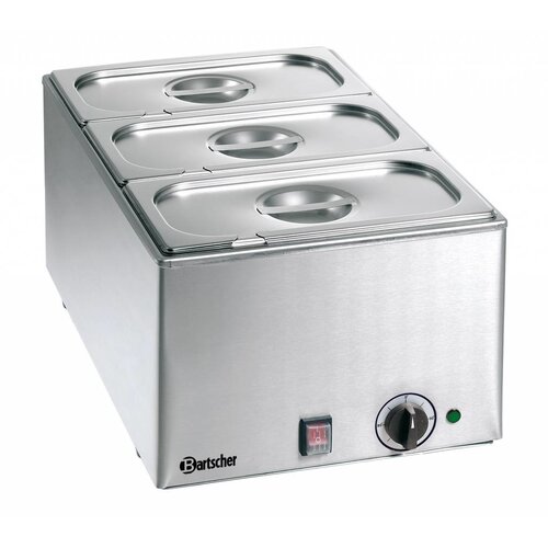 Bartscher Bain Marie Inox | 3x GN1/3 | 150(p)mm | 1200W | BACS GN et COUVERCLES INCLUS Bartscher Bain Marie Inox | 3x GN1/3 | 150(p)mm | 1200W | BACS GN et COUVERCLES INCLUS