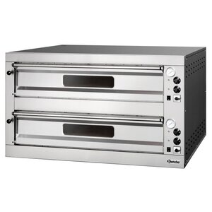 Bartscher Four à Pizza Double Électrique | 2x 9 Pizzas Ø330mm | 400V | 24kW | 1310x1270x760(h)mm