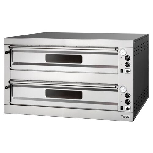 Bartscher Four à Pizza Double Électrique | 2x 9 Pizzas Ø330mm | 400V | 24kW | 1310x1270x760(h)mm Bartscher Four à Pizza Double Électrique | 2x 9 Pizzas Ø330mm | 400V | 24kW | 1310x1270x760(h)mm