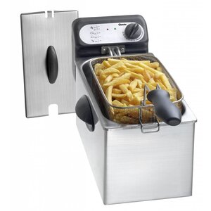 Bartscher Friteuse Inox Petit | 3 Litres | Panier Inclus | 2kW/230V | 220x400x240(h)mm