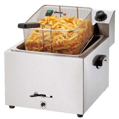 Bartscher Friteuse Électrique Inox | 9,7 Litres | Panier Inclus | 8,1kW/400V | 410x500x380(h)mm