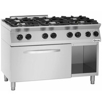 Fourneau à Gaz 6 Feux | Four Électrique GN 2/1 | 400V | 1200x700x910-955(h)mm