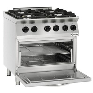 Bartscher Fourneau à Gaz 4 Feux | Four Électrique GN2/1 | 400V | 800x700x190(h)mm Bartscher Fourneau à Gaz 4 Feux | Four Électrique GN2/1 | 400V | 800x700x190(h)mm