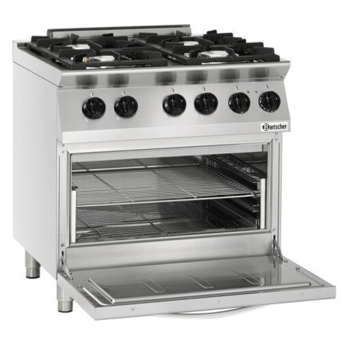 Bartscher Fourneau à Gaz 4 Feux | Four Électrique GN2/1 | 400V | 800x700x190(h)mm Bartscher Fourneau à Gaz 4 Feux | Four Électrique GN2/1 | 400V | 800x700x190(h)mm